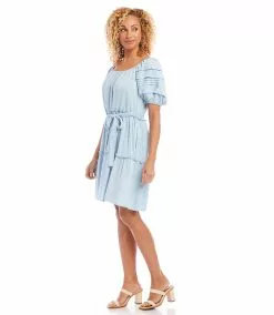 Karen Kane Short Sleeve Tiered Dress -karen kane Sales Shop karenkane 2L46528 CHA 004