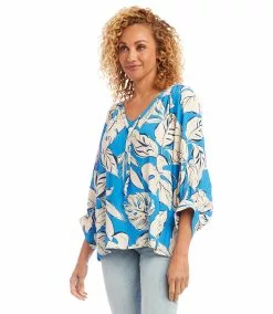 Karen Kane Blouson Sleeve Top -karen kane Sales Shop karenkane 2L47204 BLU 004