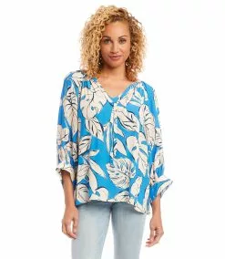 Karen Kane Blouson Sleeve Top -karen kane Sales Shop karenkane 2L47204 BLU 005
