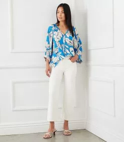 Karen Kane Blouson Sleeve Top -karen kane Sales Shop karenkane 2L47204 BLU 007