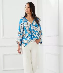 Karen Kane Blouson Sleeve Top -karen kane Sales Shop karenkane 2L47204 BLU 008