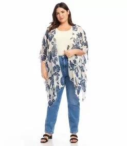 Karen Kane Plus Size Open Front Jacket -karen kane Sales Shop karenkane 2L52578W PRT 005 1