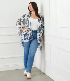 Karen Kane Plus Size Open Front Jacket -karen kane Sales Shop karenkane 2L52578W PRT 006