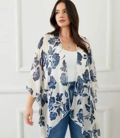 Karen Kane Plus Size Open Front Jacket -karen kane Sales Shop karenkane 2L52578W PRT 008 1