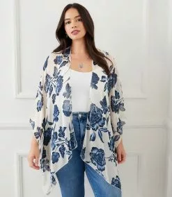 Karen Kane Plus Size Open Front Jacket -karen kane Sales Shop karenkane 2L52578W PRT 009