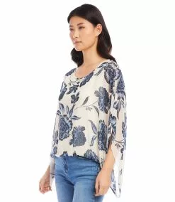 Karen Kane Petite Size Blouson Scarf Top 9 Karen Kane Petite Size Blouson Scarf Top -karen kane Sales Shop karenkane 2L52579P PRT 003