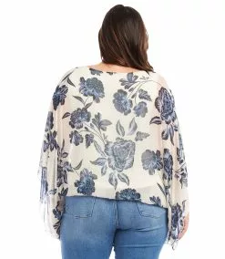 Karen Kane Plus Size Blouson Scarf Top -karen kane Sales Shop karenkane 2L52579W PRT 003