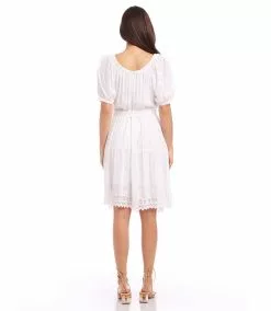Karen Kane Embroidered Puff Sleeve Dress -karen kane Sales Shop karenkane 2L55215 OWH 003
