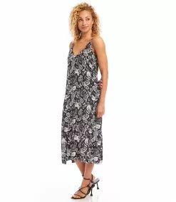 Karen Kane Side Slit Midi Dress -karen kane Sales Shop karenkane 2L61504 PRT 004