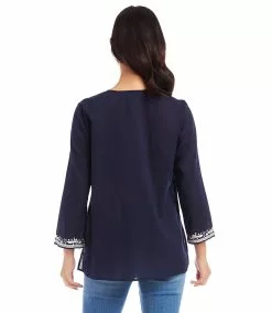 Karen Kane Embroidered Tunic -karen kane Sales Shop karenkane 2L70173 NAV 003