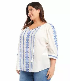 Karen Kane Plus Size Embroidered Top 8 Karen Kane Plus Size Embroidered Top -karen kane Sales Shop karenkane 2L70175W OWH 003