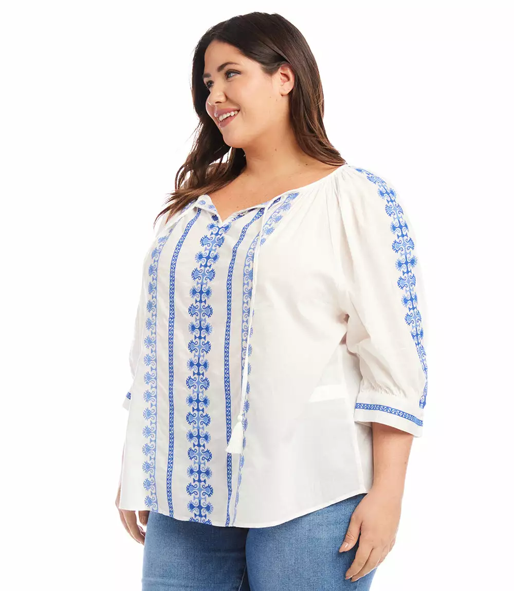 Karen Kane Plus Size Embroidered Top 5 Karen Kane Plus Size Embroidered Top - Image 3