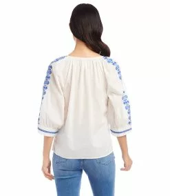 Karen Kane Embroidered Top -karen kane Sales Shop karenkane 2L70175 OWH 003