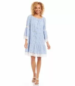 Karen Kane Embroidered Mixed Lace Dress 13 Karen Kane Embroidered Mixed Lace Dress -karen kane Sales Shop karenkane 2L70176 CHA 002