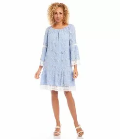 Karen Kane Embroidered Mixed Lace Dress 16 Karen Kane Embroidered Mixed Lace Dress -karen kane Sales Shop karenkane 2L70176 CHA 005