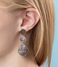 Karen Kane Dark Mother Of Pearl Three Drop Earrings -karen kane Sales Shop mop1